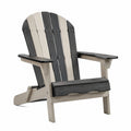 Klappbarer Adirondackstuhl aus Kunststoff in Schwarz/Beige, 83 x 76 x 95 cm