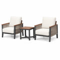 3-teiliges Set in Creme/Braun/Schwarz, 2 Sitzelemente je 68 x 72 x 82 cm, Tisch 50 x 50 x 45 cm