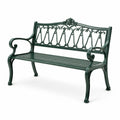 Vintage-Gartenbank aus Metall, Dunkelgrün, 150 × 65 × 90 cm