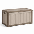 Kunststoff-Aufbewahrungsbox für Außenbereich mit Deckel, Taupe, 120 × 60 × 63 cm